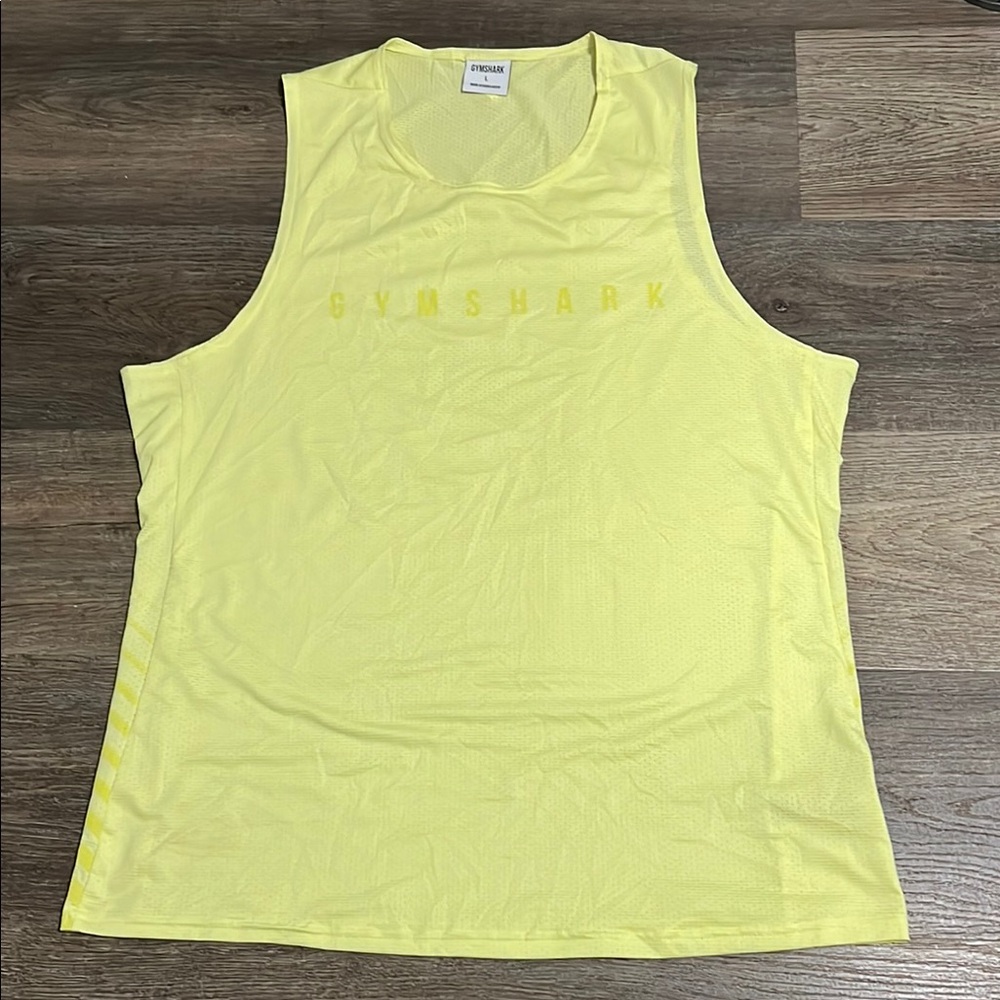 Gymshark Yellow Lightweight Mesh Men’s Athletic Tank Top Large - Picture 3 of 14
